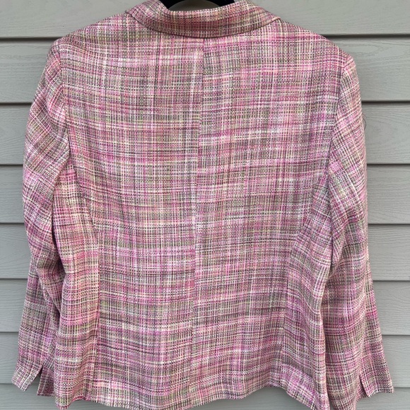Sag Harbor Pink and Green Tweed Jacket - Size 16p - Picture 2 of 13